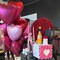 Wine Red Heart Balloons, 18 Inch 12 Pcs Burgundy Red and Pink Foil Heart Balloons Red and Rose Gold Heart Shape Mylar Balloons